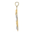 thumbnail image 2 of Diamond2Deal 14K Yellow Gold Shell Cluster In Oval Frame Pendant for Women (L- 1.78 in, W- 1.12 in), 2 of 4