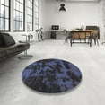 thumbnail image 4 of Ahgly Company Machine Washable Indoor Round Abstract Deep Periwinkle Purple Area Rugs, 8' Round, 4 of 7