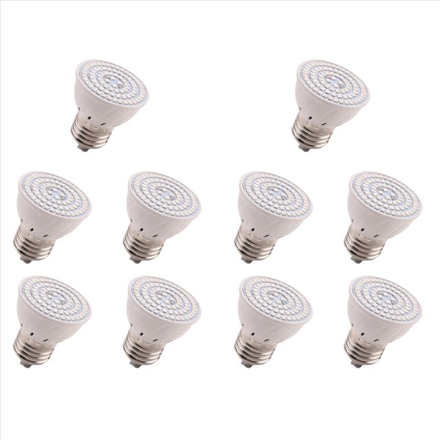 10X Lámpara de Cultivo de Plantas E27 80 Leds, Bombillas de Crecimiento de Espectro Completo Led, Lámpara Phyto de Flor de Plántula para Plantas Hidropónicas de Interior