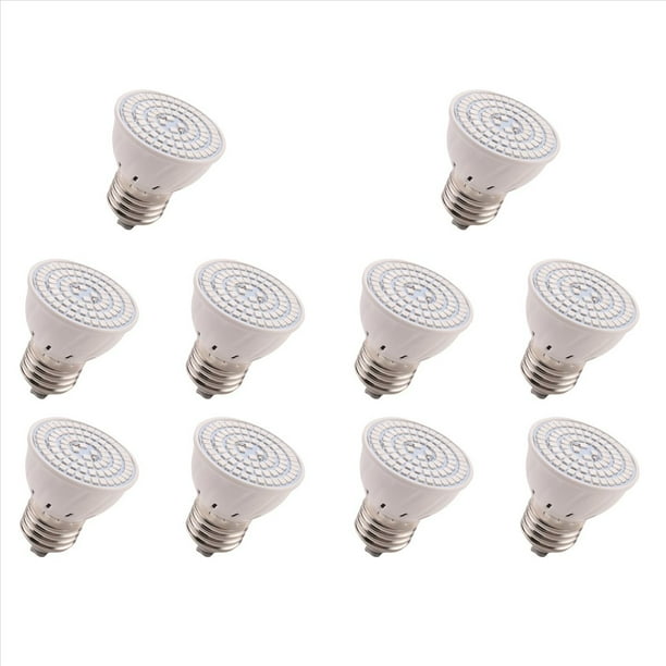 10X Lámpara de Cultivo de Plantas E27 80 Leds, Bombillas de Crecimiento de Espectro Completo Led, Lámpara Phyto de Flor de Plántula para Plantas Hidropónicas de Interior