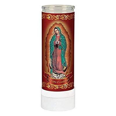 guadalupe flameless prayer candle catholic electric led lady walmart