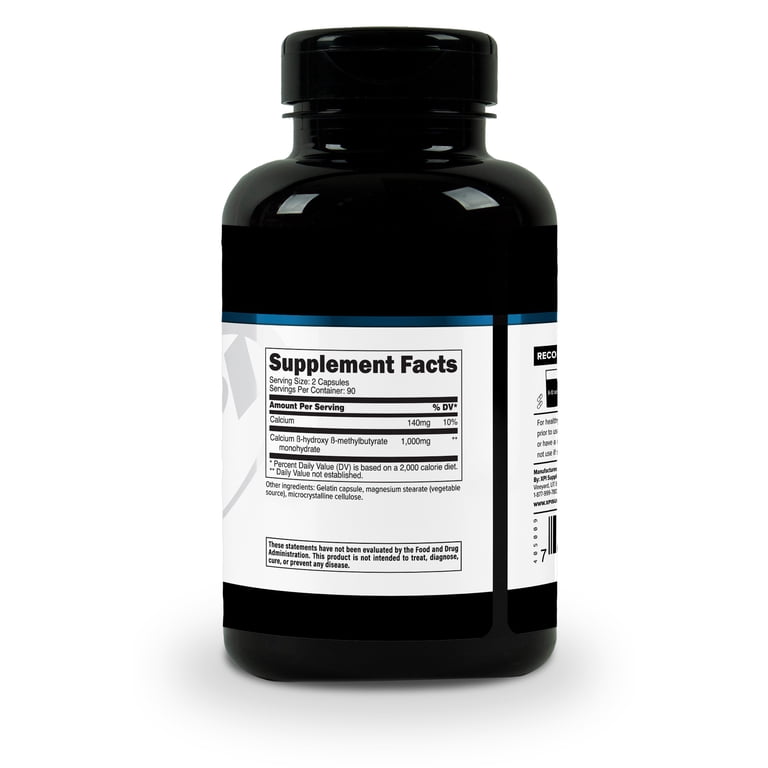XPI Supplements HMB , 1000mg Per Serving, 90 Servings, 180
