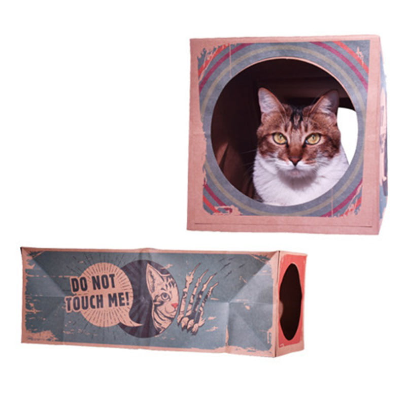 Pet Supplies Cat Tunnel 3 Way Kitten Rabbit Play Tube Toy Paper Tunnel Foldable Cat Tunnel Cat Toy Drill Bucket 