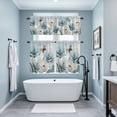 thumbnail image 3 of Spring Floral Kitchen Curtains Sets for Windows 24 Inch Length, Vintage Tulips Flower Butterfly Retro Wood Blue Rod Pocket Window Treatments Tier Curtains and Valances Set for Bedroom/Bathroom, 3 of 8