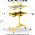thumbnail image 3 of Adjustable Tear Down Work Table with Drawer for Garages, Repair Shops, and DIY, Portable, (4) 2.5" Swivel Casters, 220 Pound Capacity, Rubber Corners, Heavy Duty Steel, 3 of 7