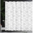 thumbnail image 4 of Ambesonne Grey Shower Curtain, Swirled Blossom Leaves, 69"Wx70"L, Cloud White, 4 of 5