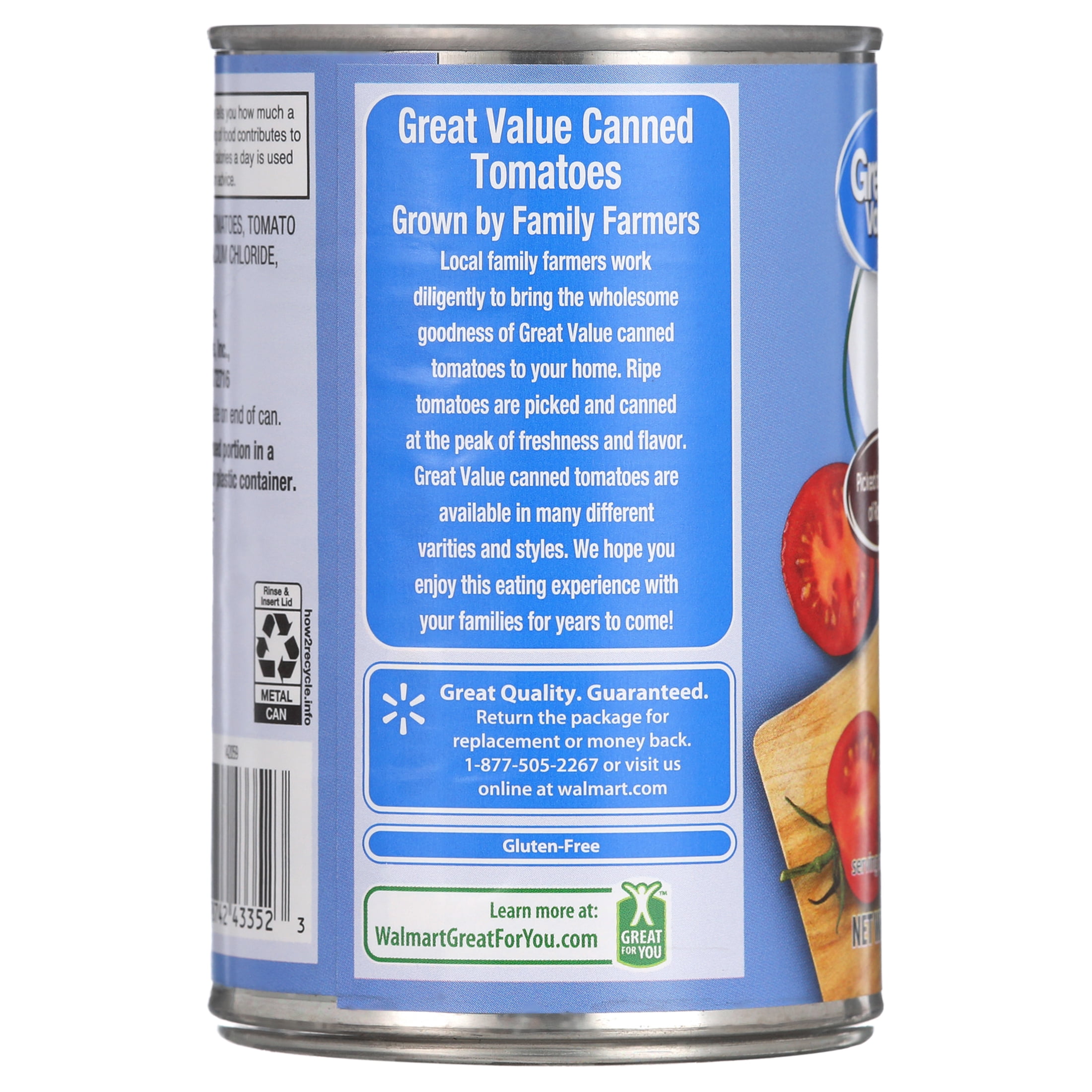 Great Value Diced Tomatoes in Tomato Juice