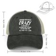thumbnail image 2 of Arguing With Me Is Crazy Black Hat Adjustable Funny Fashion Unisex Baseball Cap for Men Women, 2 of 7