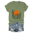 thumbnail image 2 of AKEGAMN Green Boho Wildflower Graphic Vintage Floral Loose Short Sleeve Casual T Shirt, S-3XL, 2 of 4