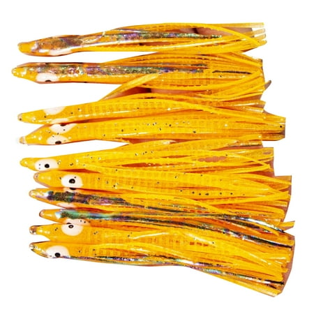 RUISINERY 10pieces Big Octopuses Skirt Trolling Lure Soft Fishing Baits Octopuses Skirts Fishing Lure Fishing Accessory