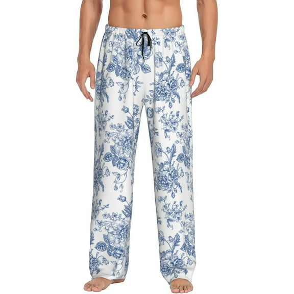 Haiem Rose Flowers Men's Pajama Pants Ultra Lightweight Pjs Bottoms Sleepwear Bottom Pants With Pocket Drawstring-Large