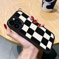 thumbnail image 4 of Casechics Compatible with iPhone Case,Aesthetic Design Retro Classic Grids Plaid Checkered Checkerboard Camera Lens Protection Soft Shockproof Cover Phone Case (White,iPhone 14), 4 of 4
