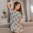 thumbnail image 3 of Fuzoiu Skiing penguin Print Women Nightgowns, Soft Comfy Lightweight Short Sleeves Sleepwear,Crew Neck Loungewear, 3 of 6
