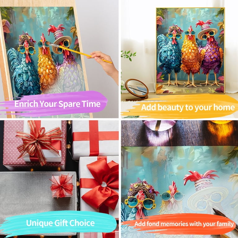 JYLMOOD Paint by Numbers Kit, Colorful Rooster 16x20in photo 2