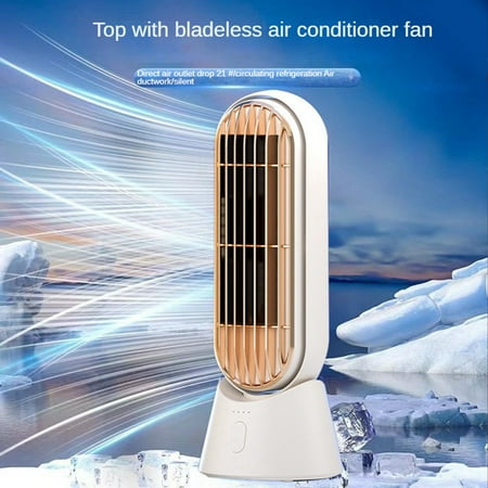 

Household Desktop Turbo Bladeless Electric Fan USB Rechargeable Silent Mini Portable Air Cooling Fan 4000MAh-White