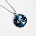 thumbnail image 4 of Starry Shark Glass Design Circular Pendant Necklace - Stylish Women's Fashion Jewelry by XYZ Brand, 4 of 5