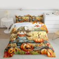 thumbnail image 2 of Manfei Farmhouse Scarecrow Full Size Comforter Sets,Halloween Pumpkin Lantern Bedding Comforter Set,Fall Farm Bedding Sets For Girl Boys,Microfiber Bedroom Decor Reversible,3 Pieces, 2 of 8