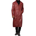 thumbnail image 2 of INSPIRE CHIC PU Faux Leather Long Jacket for Men's Lapel Gothic Trench Coat Outwear, 2 of 4