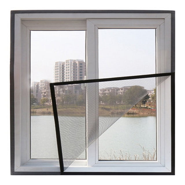 Malla mosquitera de fibra de vidrio autoadhesiva para ventanas negra 100 x 150 cm