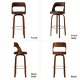 thumbnail image 6 of Homefun Swivel Bar Stools Set of 2,Wooden Counter Height Bar Stools for Kitchen Island,Brown, 6 of 6