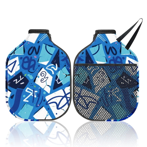 2PCS Pickleball Paddle Cover with Zipper Compatible with 11.81 x 7.87 Inch Paddles Neoprene Scratch-proof & Machine Washable Racket Bag Trapezoid