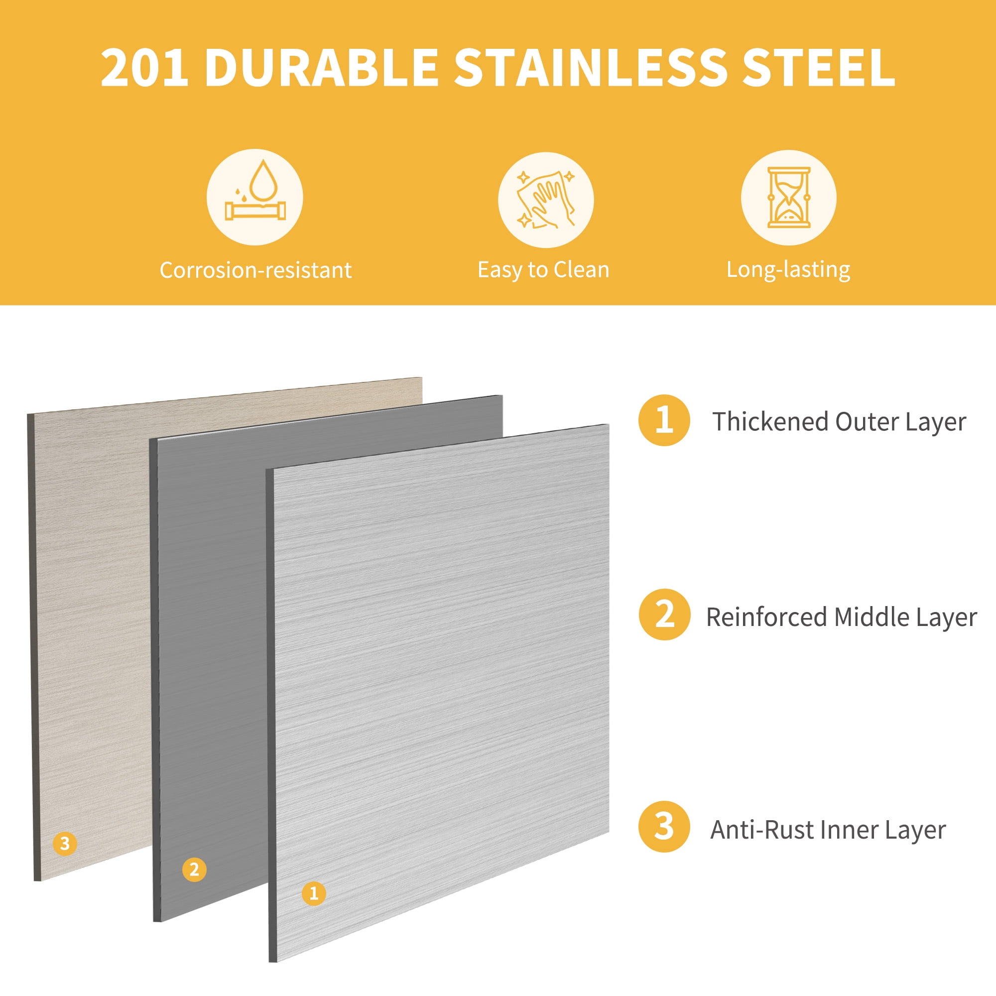 Uforic 30" x 24" Stainless Steel Work Table with Adjustable Storage Shelf, Heavy-Duty Commercial-Grade Kitchen Workstation