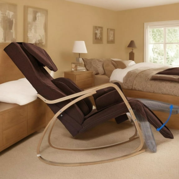 Hip And Thigh Massage Rocking Chair - Brown, Adjustable Seat Back Angle Brown Reclining Promotes Blood Circulation Has Massaging Area