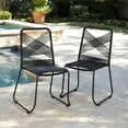thumbnail image 2 of Afuera Living Metal Outdoor Rope Chairs in Black Finish (Set of 2), 2 of 3