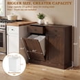 thumbnail image 2 of 15 Gallons Double Tilt-Out Trash Cabinet, Hidden Garbage Storage with Drawer & Diagonal Pattern for Kitchen & Living Room, Walnut, 2 of 8