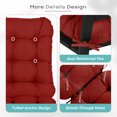 thumbnail image 6 of BPS Outdoor Adirondack Chair Cushions, 49x20.5x5 Inch Patio Rocking Chair Seat Cushion, Tufted Pads Set of 2, Red, 6 of 9