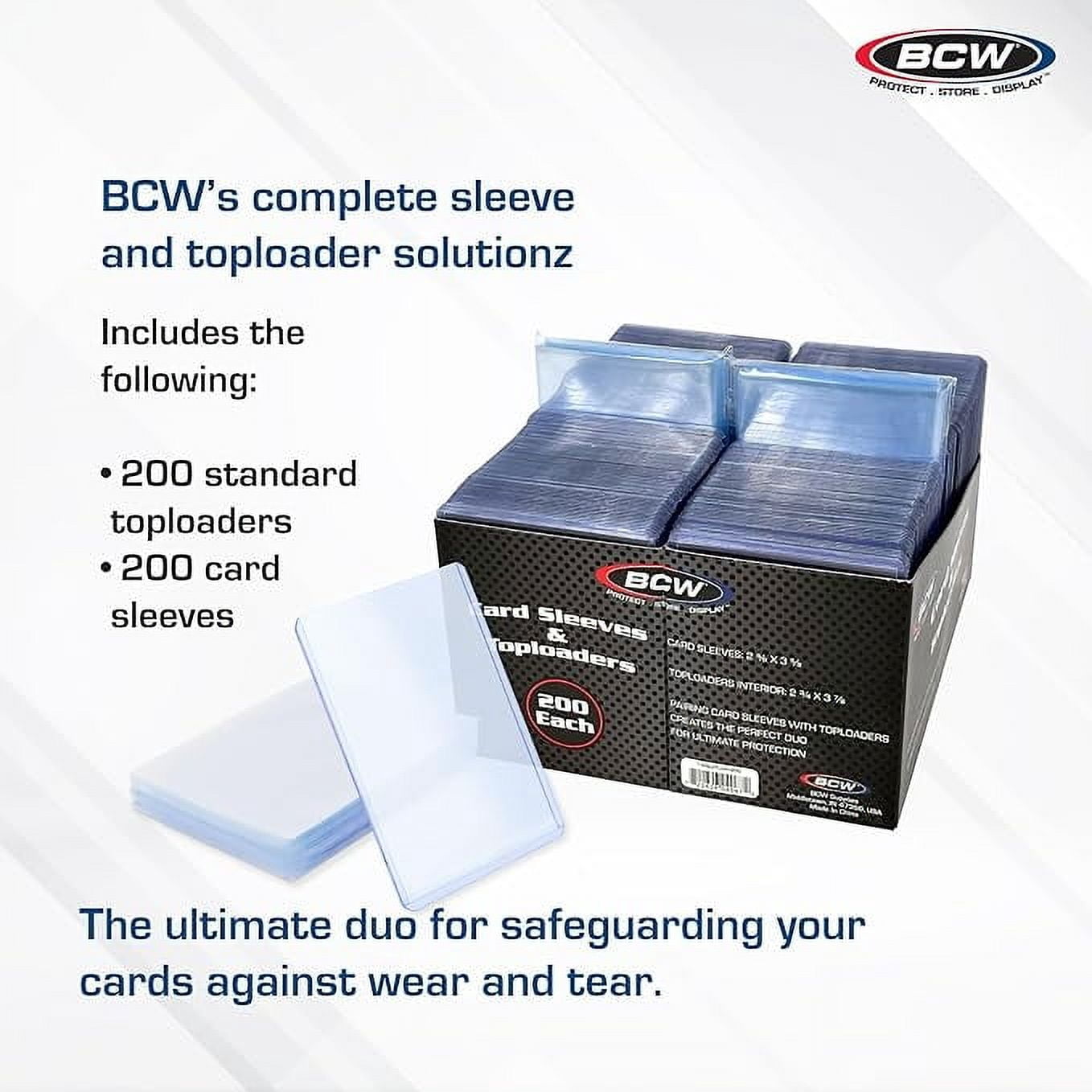 BCW Supplies Card Sleeve & Toploader Combo Pack (200) New