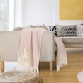 thumbnail image 3 of Unique Bargains Bohemian Decorative Fringe Throw Blanket, 47" x 79" Pink, 3 of 8