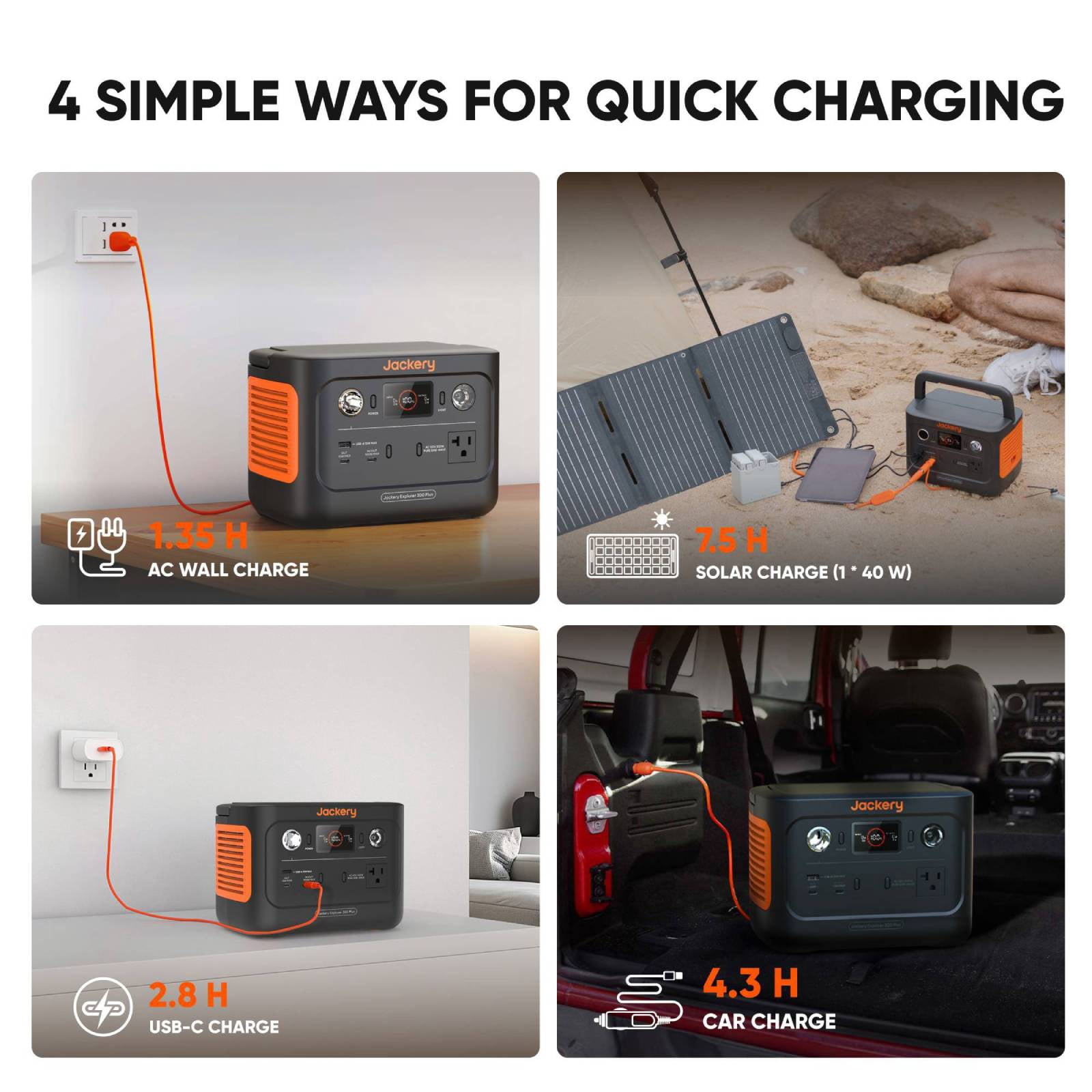 Jackery Solar Generator Explorer 300 plus with 1xSolarSaga 100W