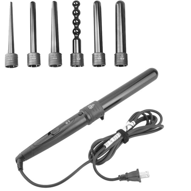 Daisyyozoid Wholesale 6 in 1 Curling Iron Wand Hair Curler Set Ceramic Barrels Heat Hair Styling Tools Walmart
