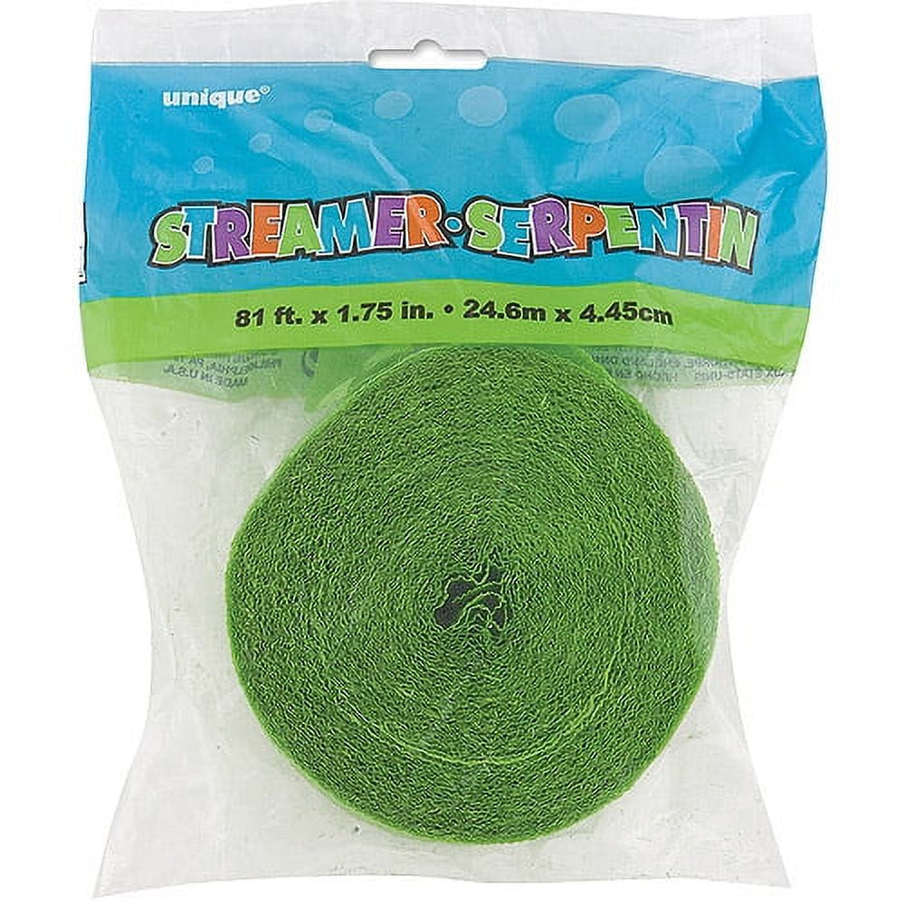 Unique Crepe Streamer 1.75x 81ft Lime Green 