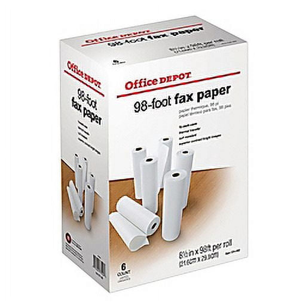 Office Depot? Brand High-Sensitivity Thermal Fax Paper, 1/2" Core, 98' Roll, Box Of 6 Rolls