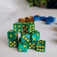 thumbnail image 2 of Dados de mesa de Casino de 6 caras, juego de dados de mármol perlado, borde cuadrado, D6, 16mm, 10 unidades por lote, 2 of 4