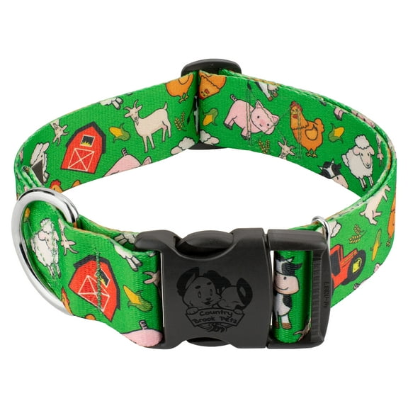 Country Brook Petz® 1 1/2 inch Deluxe Farm Life Y'all Dog Collar, Medium