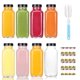 thumbnail image 1 of Botellas de vidrio para jugo de 250 ml con tapas y etiquetas negras, paquete de 8, 1 of 7