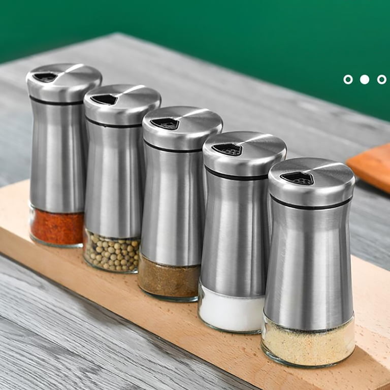 2 Pcs Salt Shaker Spice Dispenser with Adjustable Pour Holes Heavy
