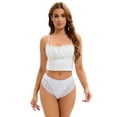 thumbnail image 4 of DARING DIVA Women's Lace Trim Lightweight Panties Mid-Waisted Thongs Briefs White XXL, 4 of 6