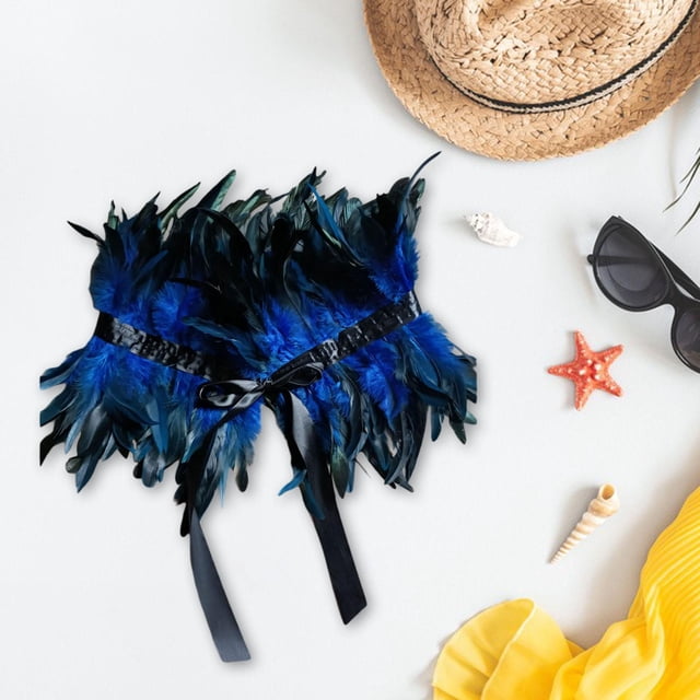 s falsas encogimiento de hombros capas gótica cuello de s envoltura hombro envoltura cabo alas de cuervo para disfraces de Azul Macarena capa tipo chal con plumas