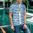 thumbnail image 6 of Lsque Ocean on Striped Pattern Mens Polo Golf Shirts Funny Graphics Shorts Sleeve Button Shirts Baseball T-shirt-XX-Large, 6 of 7