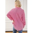 thumbnail image 3 of Chemise à Poches Poitrine Texturée Froissée Rose Délavée Minérale pour Femme, 3 of 5