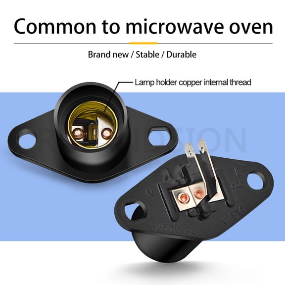 Ruiandsion W01 Microwave Lampholder, Heat Resistant Wide Voltage E14 Base, for Microwave Oven and Range Hood, 2-Pack