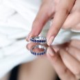 thumbnail image 6 of Rosec Jewels Trellis Set Lab Created Blue Sapphire Womens Eternity Ring, Lab Grown Blue Sapphire Full Eternity Ring, 18K White Gold, US 11.00, 6 of 8