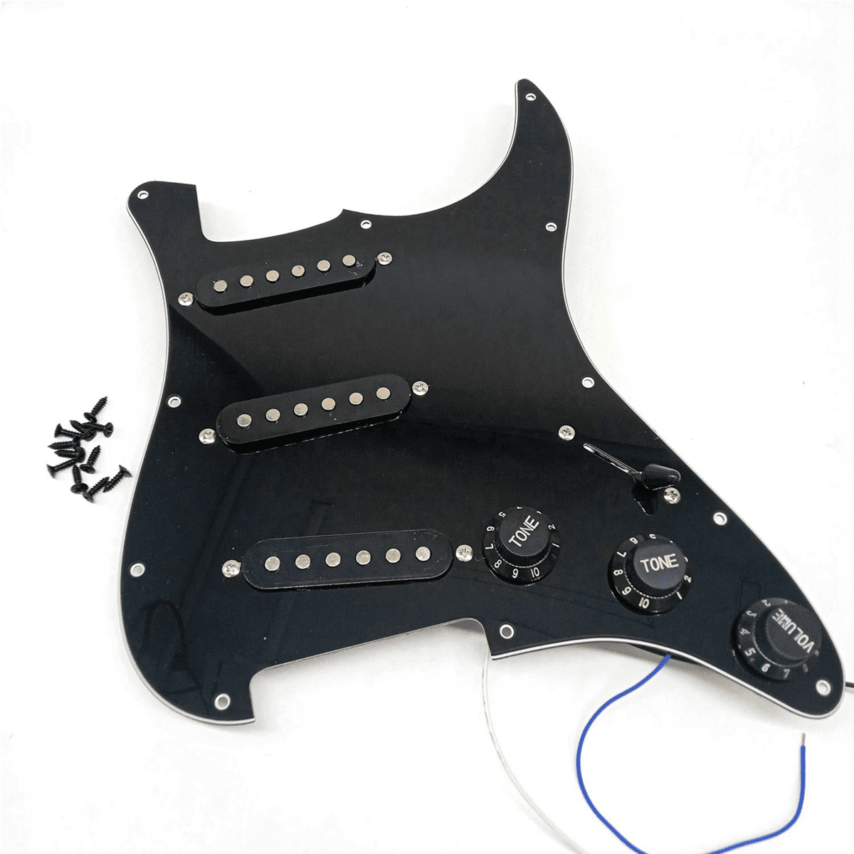 3X Single Coil SSS Electric Guitar Pickguard Loaded Prewired Scratch Plate 11 Holes 3Ply for SQ Guitar