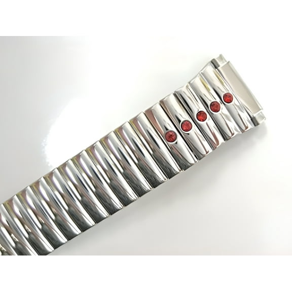 SPEIDEL 11-14MM SILVER TWIST O FLEX EXPANSION WATCH BAND STRAP W STONES