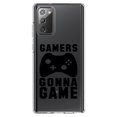 thumbnail image 1 of DistinctInk Clear Shockproof Hybrid Case for Galaxy Note 20 ULTRA (6.9" Screen) - TPU Bumper Acrylic Back Tempered Glass Screen Protector - Gamers Gonna Game - Video Games, 1 of 3
