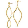 thumbnail image 2 of 14K Yellow Gold Twisted Post Dangle Earrings (Width 13) (Length 40) - Jbsp, 2 of 5